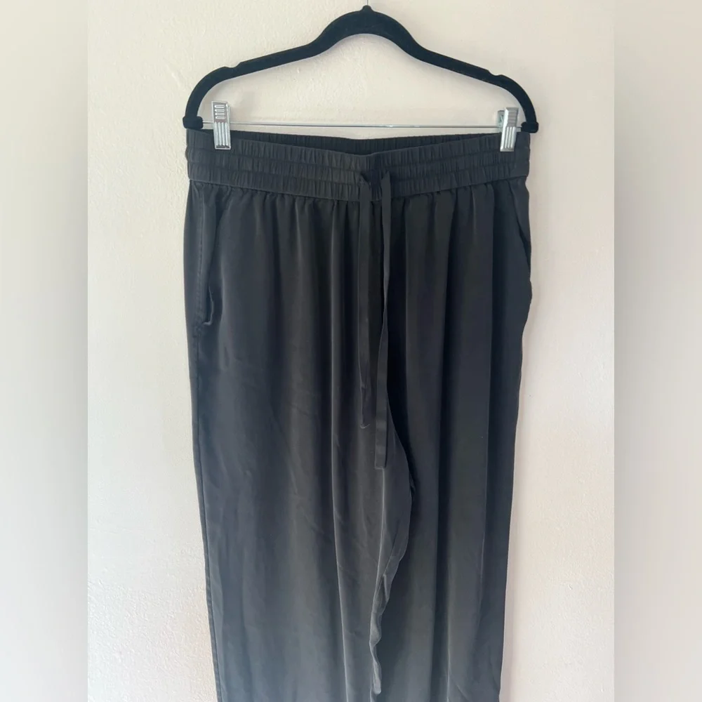 Lahgo Men’s Black Washable Silk Pull-On‎ Pajama Pants Size Large